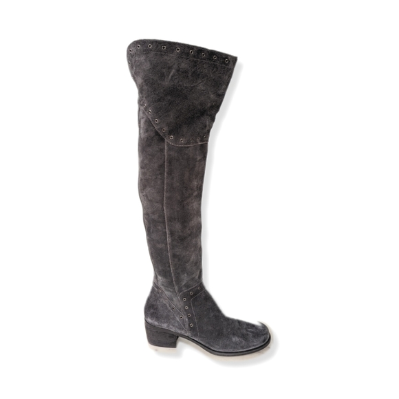 Vince Camuto Bestan Grey Suede Over The Knee Riding Boots - Picture 13 of 13